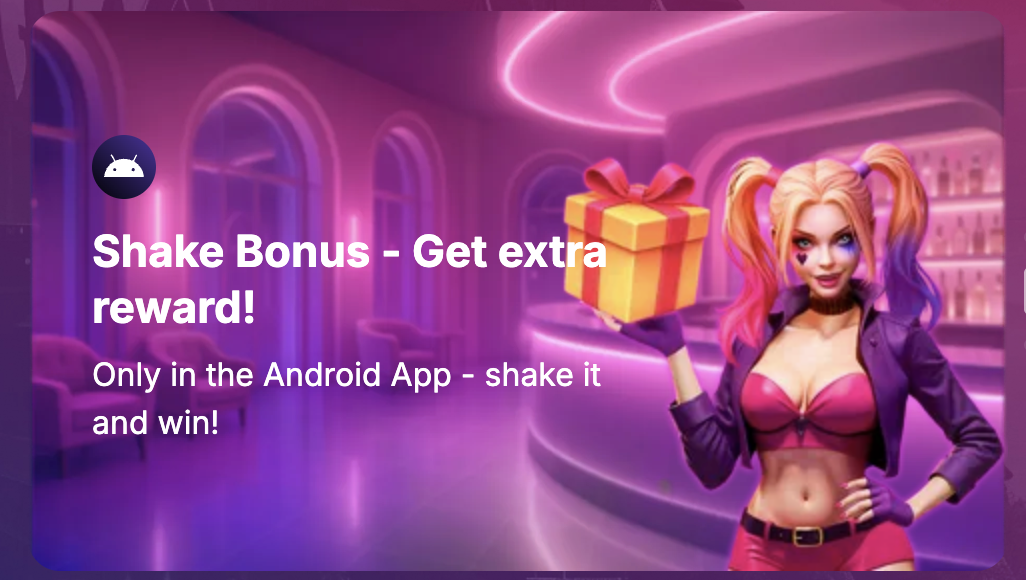 Shake Bonus - αποκλειστικά στην εφαρμογή Android του NV Casino
